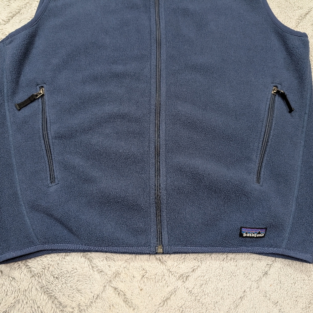 Patagonia Vest Jacket Mens M Blue Synchilla Fleece Full Zip Outdoor Casual - Picture 3 of 8